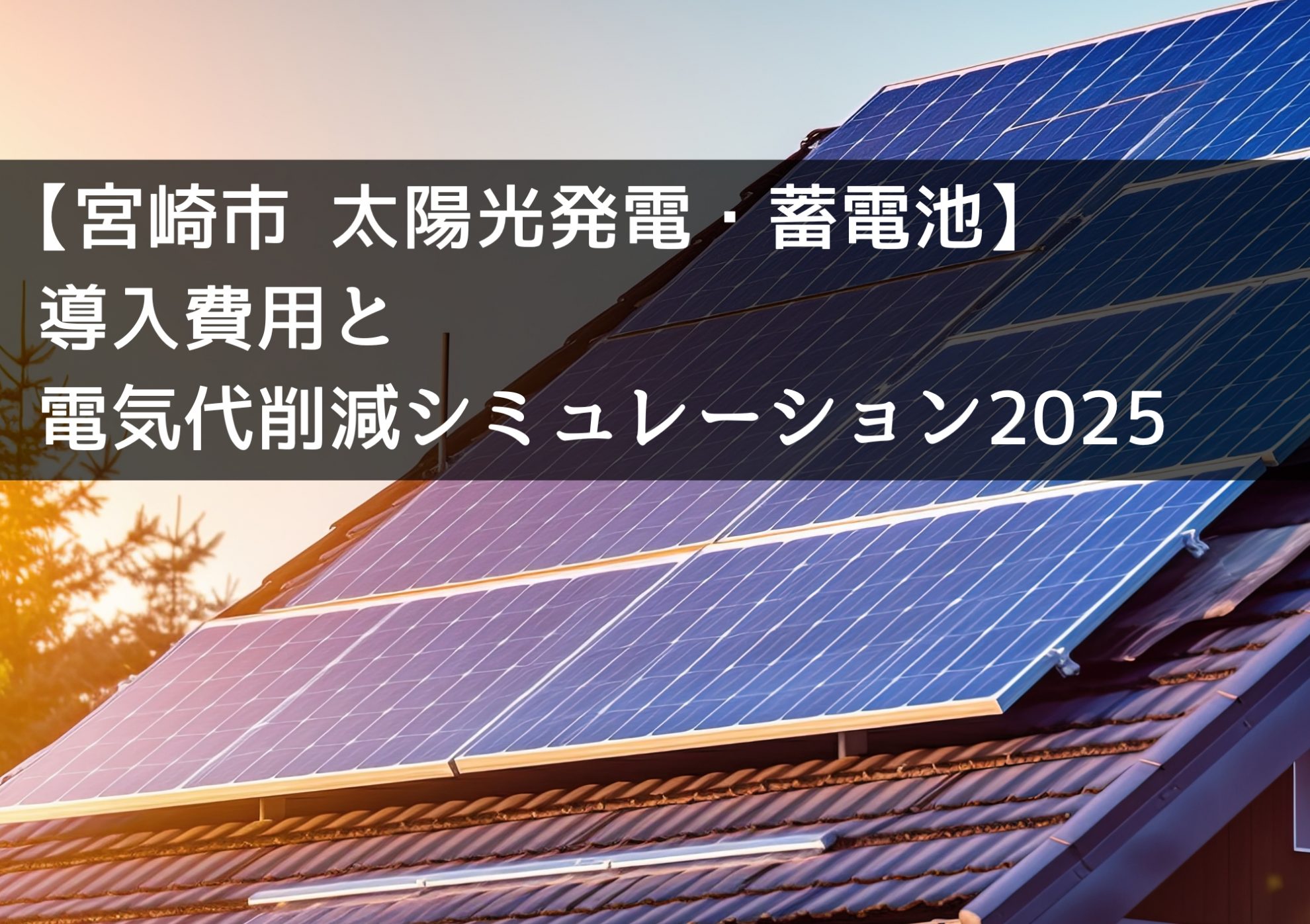 【宮崎市 太陽光発電・蓄電池】導入費用と電気代削減シミュレーション2025
