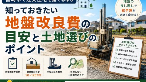 宮崎市で注文住宅を建てるなら知っておきたい地盤改良費の目安と土地選びのポイント