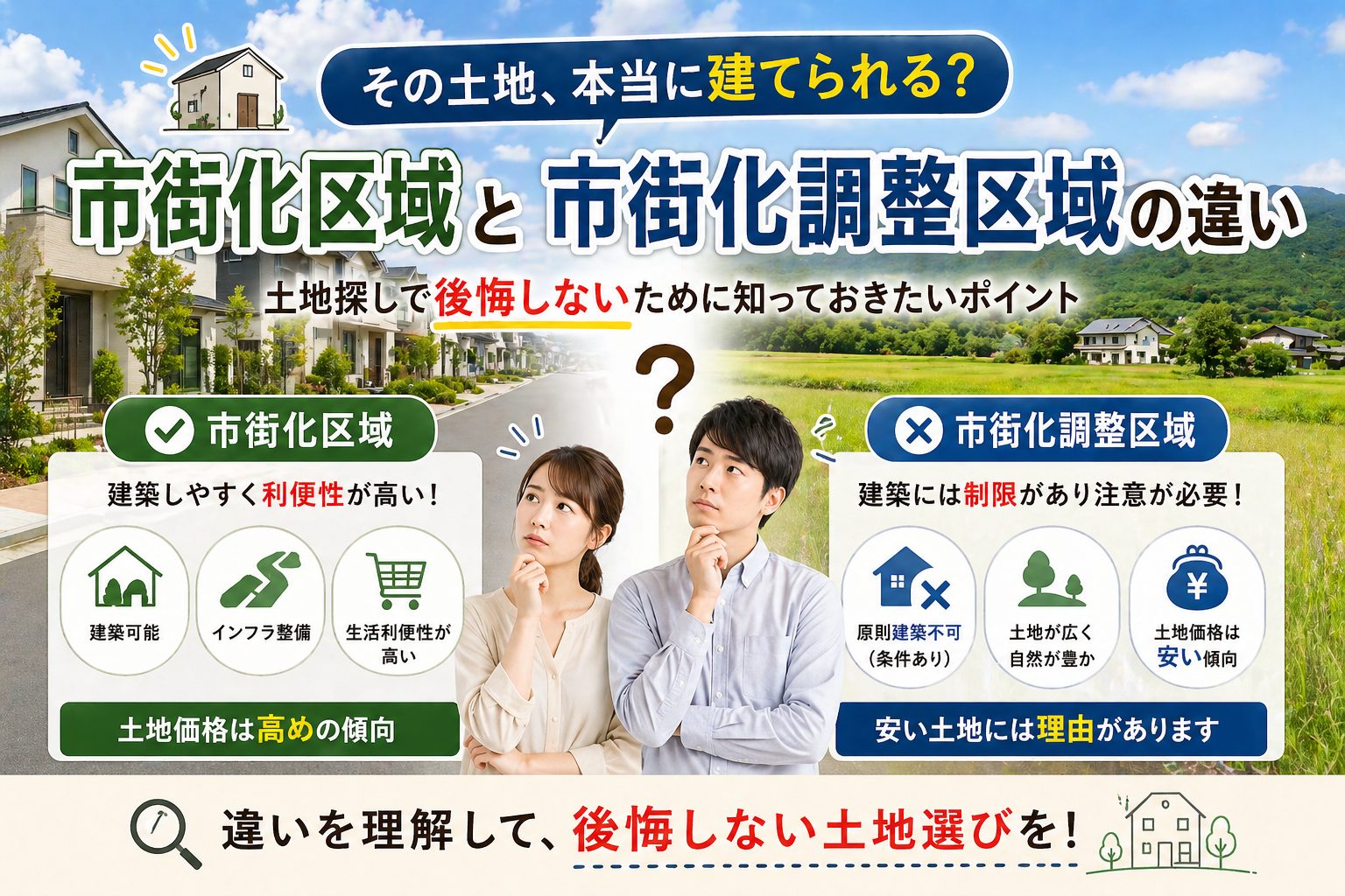 その土地、本当に建てられる？市街化区域と調整区域の違い