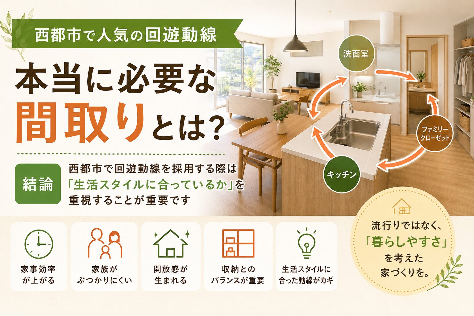 西都市で人気の回遊動線 本当に必要な間取りとは？