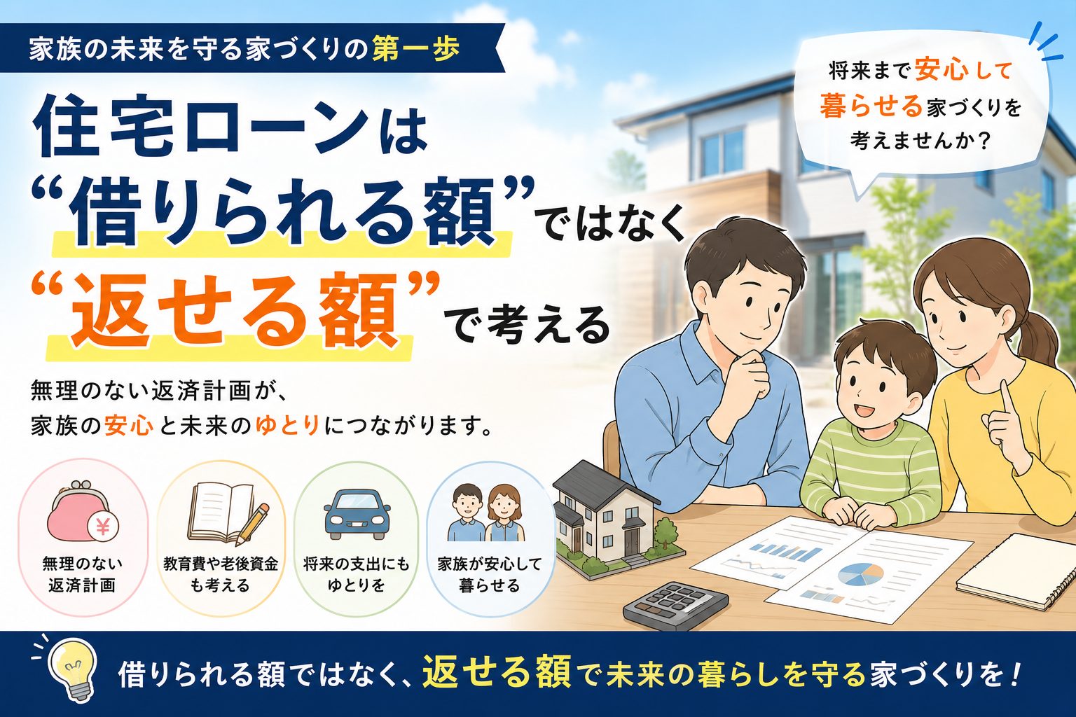 住宅ローンは“借りられる額”ではなく“返せる額”で考える