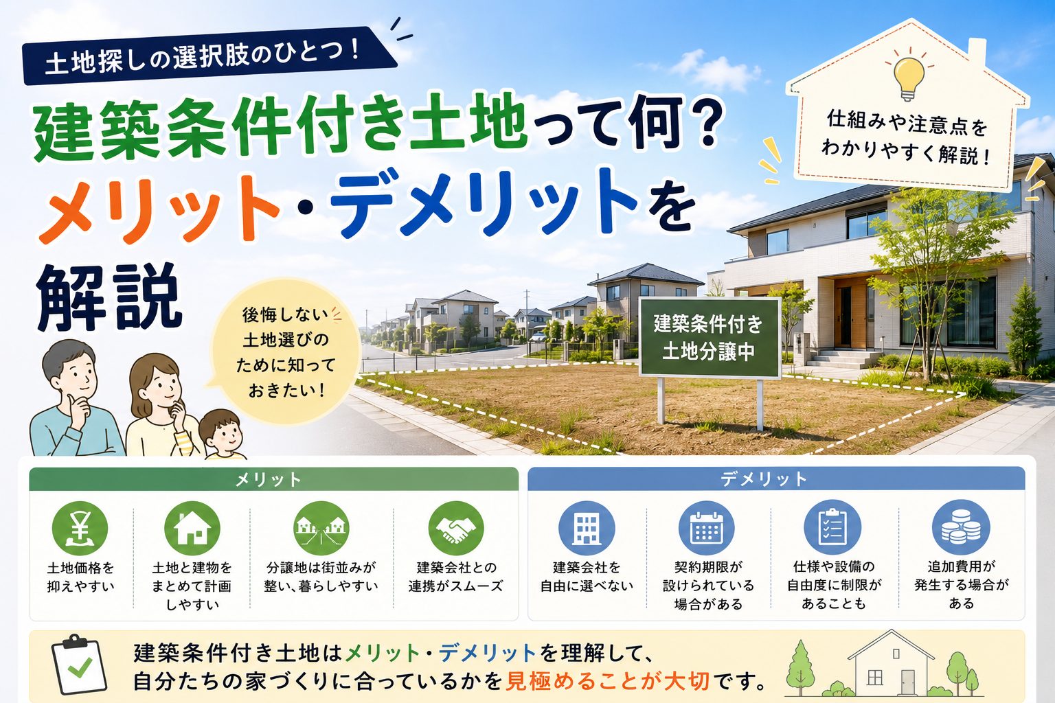 建築条件付き土地って何？メリット・デメリットを解説