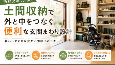 西都児湯で人気の土間収納 外と中をつなぐ便利な玄関まわり設計