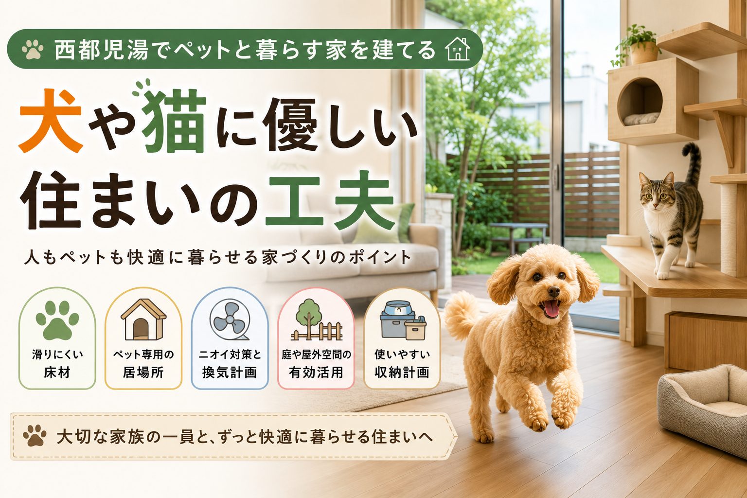 西都児湯でペットと暮らす家を建てる 犬や猫に優しい住まいの工夫