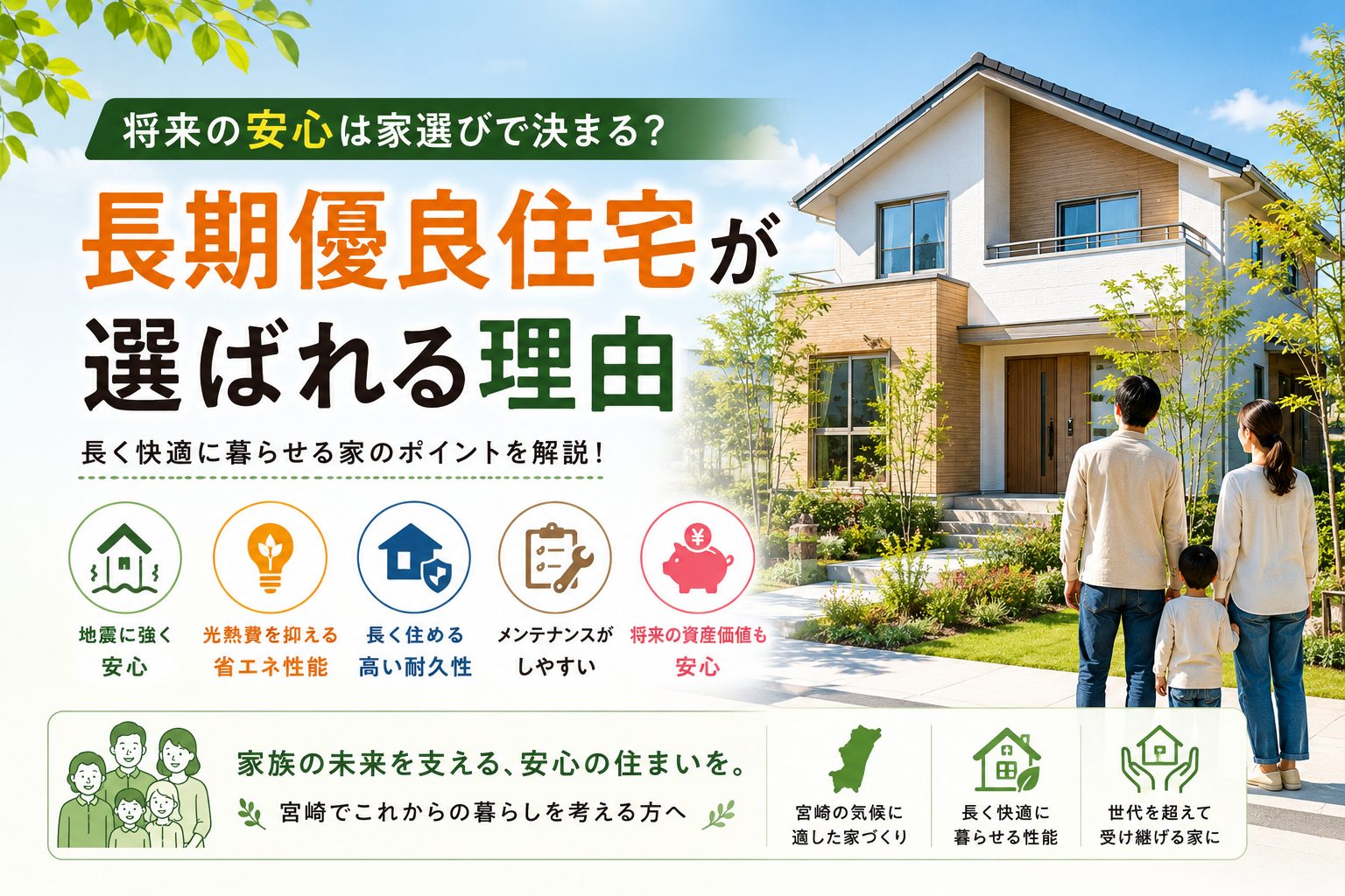 将来の安心は家選びで決まる？長期優良住宅が選ばれる理由