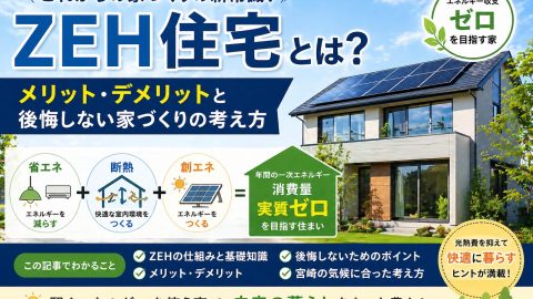 ZEH住宅とは？メリット・デメリットと後悔しない家づくりの考え方