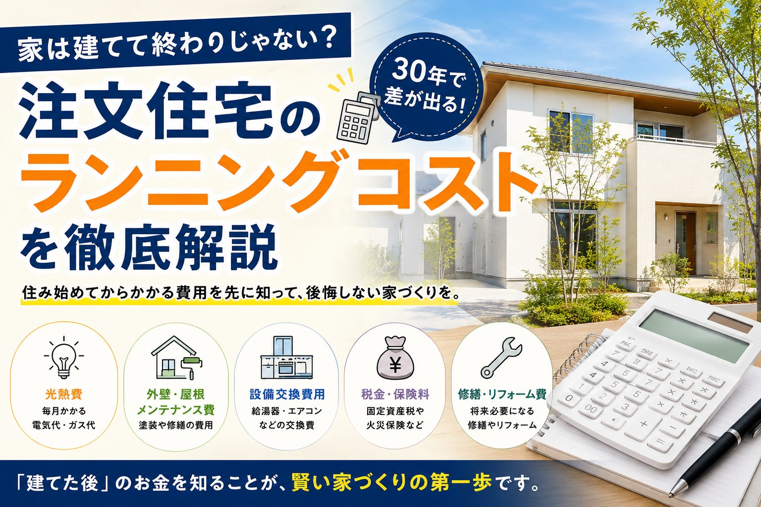 家は建てて終わりじゃない？注文住宅のランニングコストを徹底解説