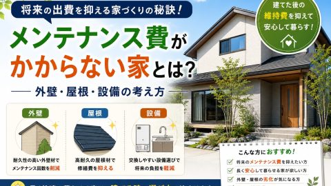 メンテナンス費がかからない家とは？外壁・屋根・設備の考え方
