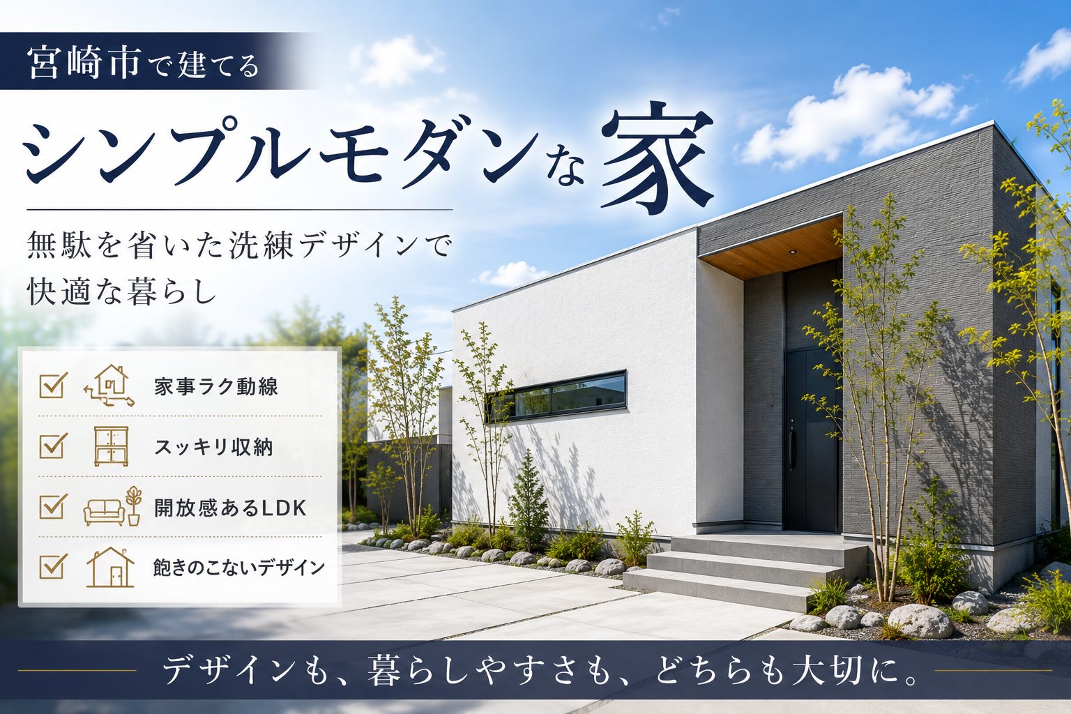 宮崎市でシンプルモダンな家を建てる 無駄を省いた洗練デザインで快適な暮らし