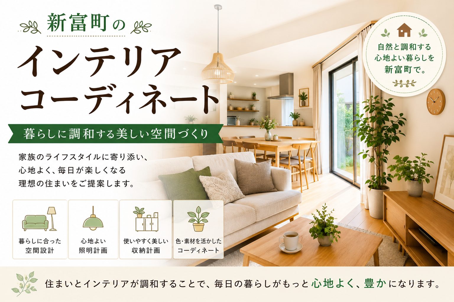 新富町のインテリアコーディネート 暮らしに調和する美しい空間づくり