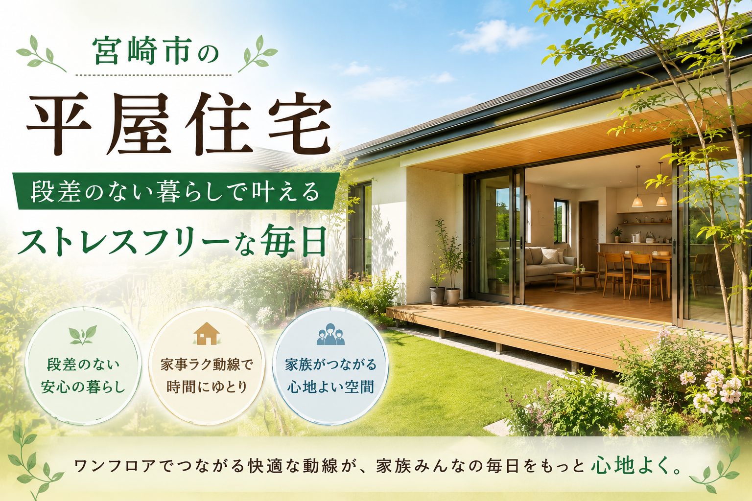 宮崎市の平屋住宅 段差のない暮らしで叶えるストレスフリーな毎日