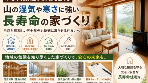 木城町で耐久性の高い家を建てる｜山の湿気や寒さに強い長寿命の家づくり
