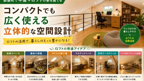 都農町で平屋+ロフトの家を建てる|コンパクトでも広く使える立体的な空間設計