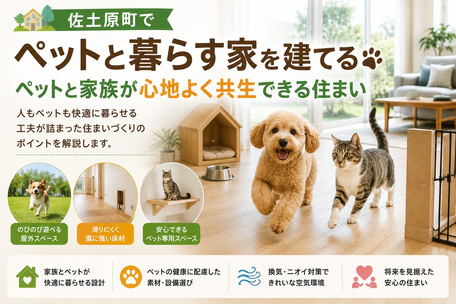 佐土原町でペットと暮らす家を建てる ペットと家族が心地よく共生できる住まい