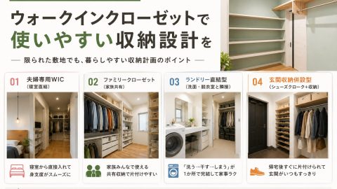 佐土原町のウォークインクローゼット 限られた敷地でも使いやすい収納設計