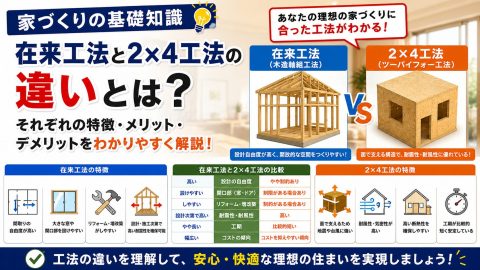 【家づくりの基礎知識】在来工法と2×4工法の違いとは?
