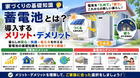 【家づくりの基礎知識】蓄電池とは?導入するメリット・デメリット