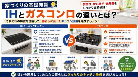 【家づくりの基礎知識】IHとガスコンロの違いとは?