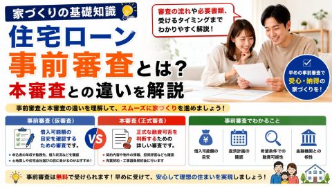 【家づくりの基礎知識】住宅ローン事前審査とは?本審査との違いを解説