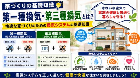 【家づくりの基礎知識】第一種換気・第三種換気とは?快適な家づくりのための換気システムの基礎知識