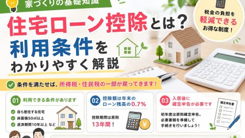 【家づくりの基礎知識】住宅ローン控除とは？利用条件をわかりやすく解説