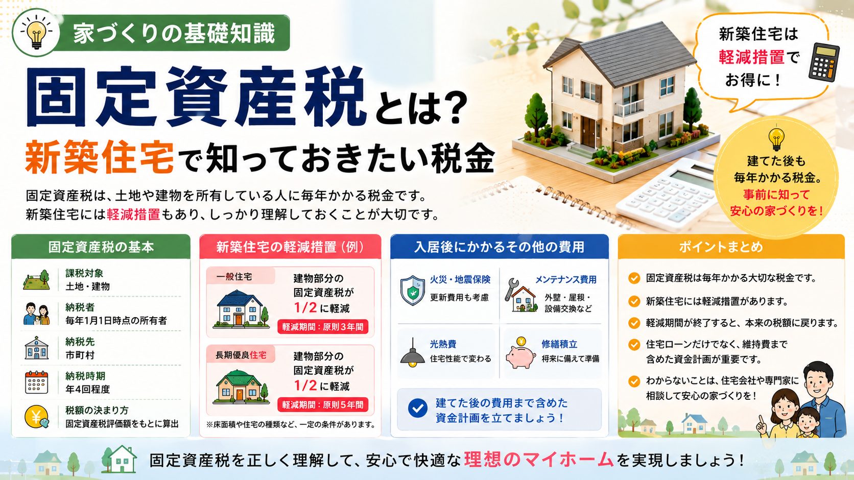 【家づくりの基礎知識】固定資産税とは？新築住宅で知っておきたい税金