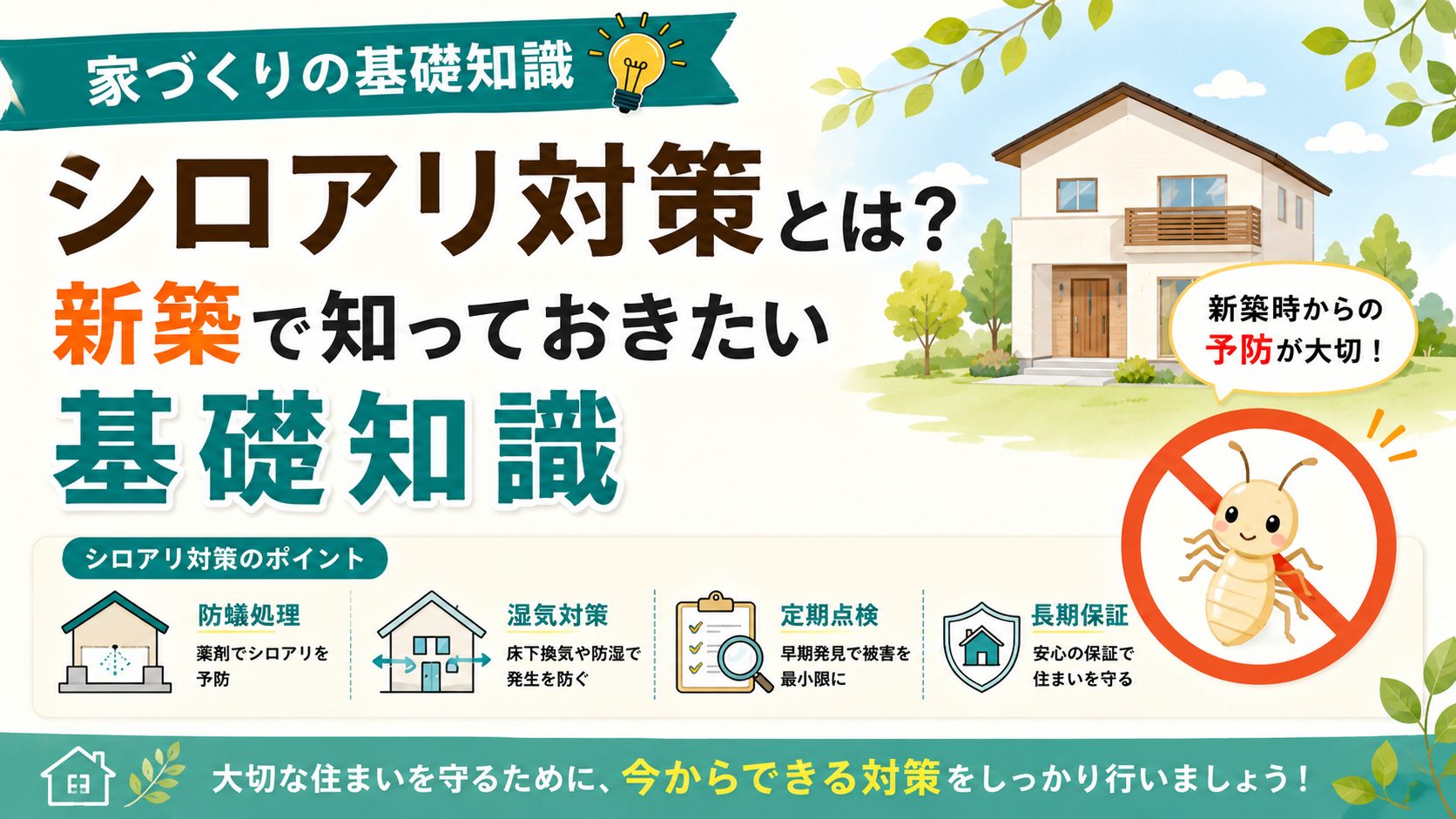 【家づくりの基礎知識】シロアリ対策とは？新築で知っておきたい基礎知識
