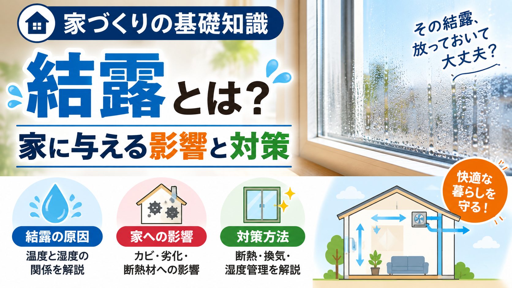【家づくりの基礎知識】結露とは？家に与える影響と対策