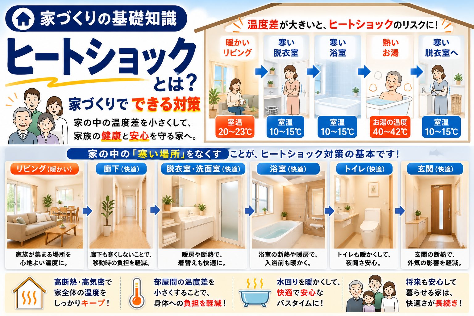【家づくりの基礎知識】ヒートショックとは？家づくりでできる対策