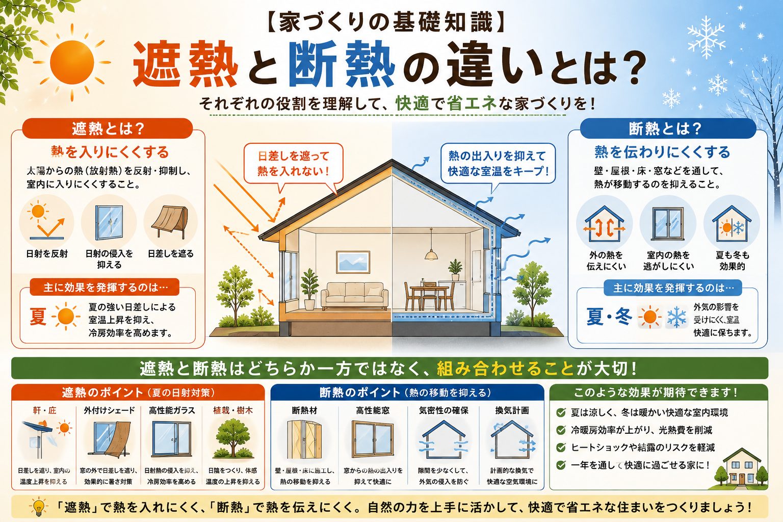 【家づくりの基礎知識】遮熱と断熱の違いとは？