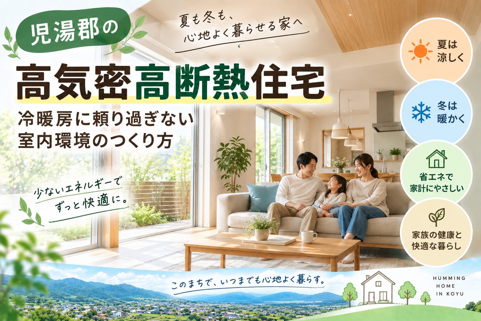 児湯郡の高気密高断熱住宅 冷暖房に頼り過ぎない室内環境のつくり方