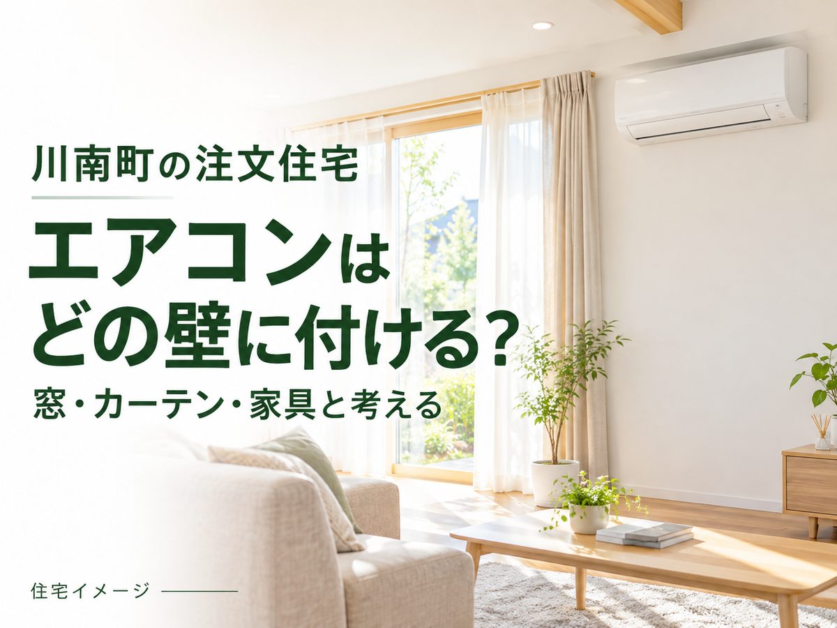 川南町の注文住宅｜エアコンはどの壁に付ける？窓・カーテン・家具と考える設置位置