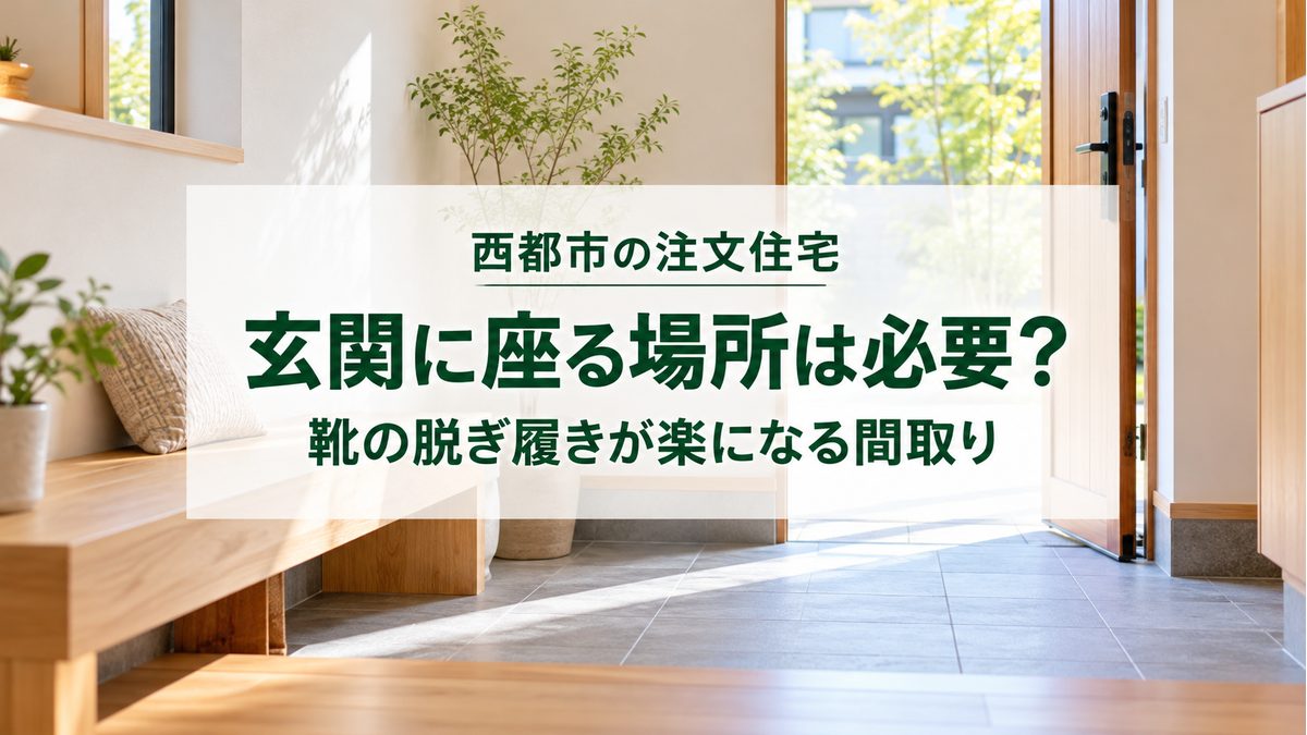 西都市の注文住宅｜玄関に座る場所は必要？靴の脱ぎ履きが楽になる間取りの考え方