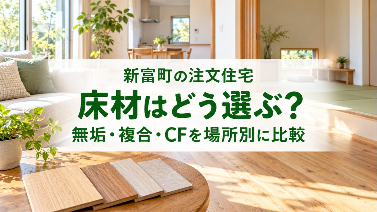 新富町の注文住宅｜床材はどう選ぶ？無垢・複合フローリング・CFを場所別に比較